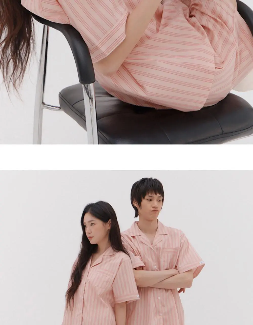 [곽민경 PICK] 오프아워 타이드리듬 글로시피치 반팔 잠옷 세트 (M / L / XL) 상세페이지 12